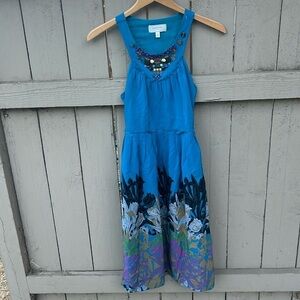 Anthropologie Moulinette Soeurs Island Nightfall Floral Silk Dress Sz 2